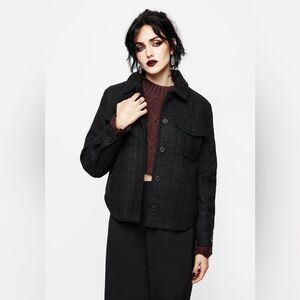 Rubus Pocket Wool Blend Check Shacket Sz 12 – Alt, Grunge, Cozy Layer